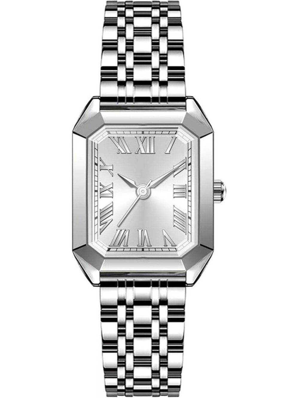 Women's Silver Adjustable Alloy Bracelet Vintage Roman Numeral Dial Watches